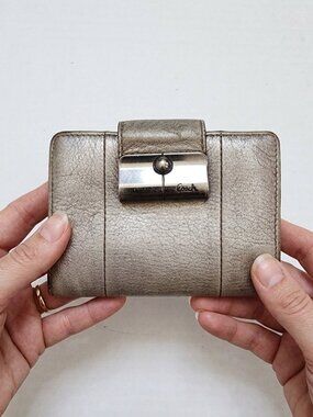 Coach Vintage Metallic Leather Compact Wallet